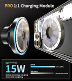 BHHB for Magsafe Car Mount Charger, [2026 Upgrade] 15W 2in1 Magnetic Wireless Car Charger, fits for Magsafe Car Charger, Vent/Dashboard Phone Holder for iPhone 17 16 15 14 13 12 Series(Cyan)