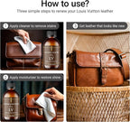 Leather Cleaner & Moisturizer Set for Louis Vuitton, Shine Your Louis Vuitton and Smell New, Gently Soften and Rejuvenate Vachetta Leather, Remove Stains & Cover Minor Scratches for All Luxury Brands