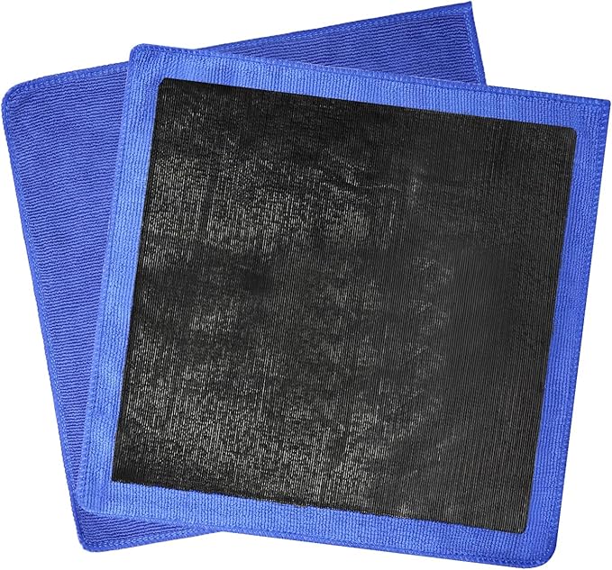 Fine Grade Clay Towel, 2-Pack Clay Bar Alternative for Scratch Free Auto Detailing & Polishing, Paint Safe Microfiber Mitt (11.3x11.9 Inch)