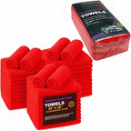 Red Microfiber Cleaning Towels, 3 Dozen Dual-Sided Cleaning Cloths Bulk Pack, Ultra Soft Plush Wash-Cloths, Micro-fiber Detailing Cleaning Cloths for Car, Household and Commercial (Red, 16" x 16")