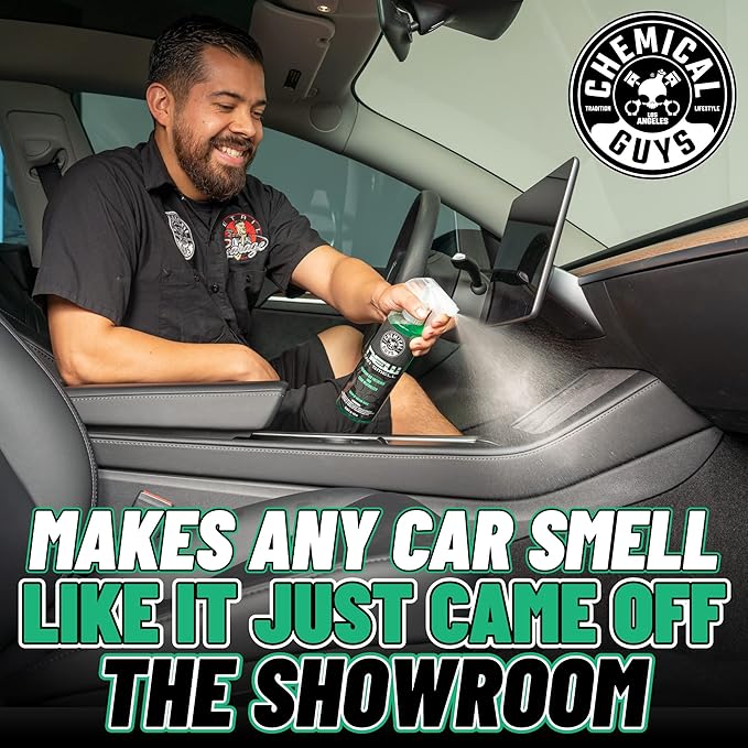 Chemical Guys AIR_300 New Car Scent and Leather Scent Combo Pack, Great for Cars, Trucks, SUVs, RVs & More, 16 fl oz (2 Items)