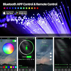 GIDERWEL Fiber Optic Light for Car/Ceiling Star Lighting,Music/APP Control Starlight Headliner Kit,Car Atmosphere Lamp with RF Remote 200pcs 0.03in 6.5ft Fiber Cable RGBW LED Light Engine