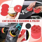 Nilight 52PCS Car Detailing Kit Auto Cleaning Tools Wash Set with Storage Carry Bag Home Use for Interior Exterior Deep Clean Polish Car Care Windshield Dashboard Seat Air Vents Wheels Tires, Red