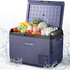 BODEGACOOLER 12 Volt Car Refrigerator, 53QT(50L) IPX4 Waterproof Electric Cooler, 31dB Ultra-Quiet Car Fridge APP Control with 12/24V DC 110-240V AC, -4℉~68℉, Portable for Truck RV Camping, Travel