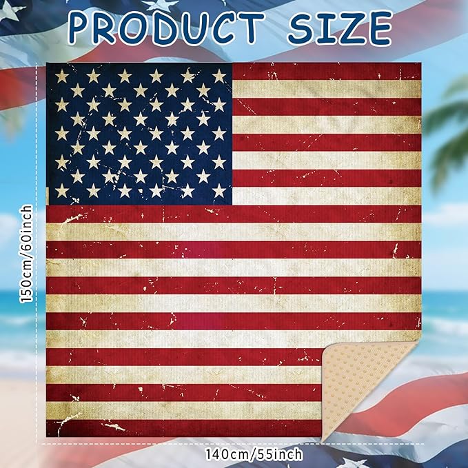 Car Seat Cover Towel Non Slip Back Seat Car Seat Towel Performance Microfiber Athletic Running Towel Washable Seat Cover for Gym Workout Sweat Outdoor Sport Beach Hiking Yoga (American Flag)
