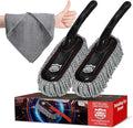 Car Detailing Kit, Interior Cleaning Brush & Microfiber Towel Set, Scratch Free Extra Soft Duster for Car Interior Exterior, Gifts for Men Women - 3 Packs - Grey