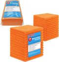 Blue Horizon Microfiber Cleaning Towels, Pack of 24, Ultra Soft Plush Washcloth, All Purpose Premium Microfiber Detailing Cleaning Cloths Reusable Shop Towels (16" x 16", Orange)