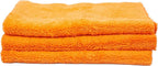 Maxshine 16" x 24" Universal 3-Pack Orange 500GSM Edgeless Microfiber Towel – Ultra-Soft & High Absorbency – Ideal for Car Detailing, Polishing & Finishing – Lint-Free Cleaning Cloth