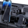 GUWEZ Phone Holders for Your Car [Military Grade Suction Ultra Strong Base] Cell Phone Car Holder 3 in 1 Dashboard/Windshield/Air Vent Hands-Free for iPhone Android