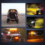 Nilight Led Light Bar 2PCS 6.5 Inch Amber 120W Spot Flood Combo 12000LM Waterproof Triple Rows Off Road Fog Lights with 16AWG Wiring Harness Kit-2 Lead, 2 Year Warranty