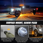 6-Pack Dual Color Watermelon Lights with Strobe & Steady Lighting, Clear Lens Amber/White LED Side Marker Turn Signal Lights for Truck Trailer RV Off-Road Vehicle
