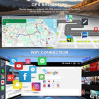 4+64G Car Stereo Radio for Ford Escape 2013-2019, 9" Touchscreen Android 15 Car Radio Stereo Head Unit with Wireless CarPlay Android Auto GPS Navi SWC WiFi Bluetooth Voice Assistant FM Camera Mic