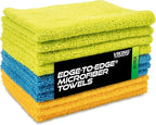 VIKING Microfiber Cloth for Car or Home 10 Pack, Edgeless Towel for Interior and Exterior Car Detailing, Multi-Purpose, Reusable Towels, Assorted, 12 Inch x 16 Inch