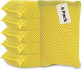 Iconikal 6-Pack Bug Scrubber Sponge 5.9x3.5-Inch Yellow Microfiber Large Car Wash Reusable for Paint Chrome Glass RV Motorcycle Cleaning