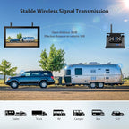 ZEROXCLUB 3 Magnetic Solar Wireless Backup Camera HD1080P Loop Recording 10.1 Inch Touchscreen Monitor, Quad RV Rearview Backup Cameras Wireless System for RV Trailer Tractor Truck, BL103
