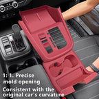 Temmis Center Console Silicone Organizer with Cup Holder for Honda CRV 2023-2026 (Gasoline Version), Full-Wrap Center Consel Electrostatic adsorption Cover for Honda CRV-Red