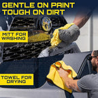 Clean Car USA Foam Cannon Pressure Washer Gun, Stubby Foam Sprayer for Car Wash, Power Washer Swivel for Pressure Washers - Incl. Wash Mitt & Microfiber Towel, Ultimate Detailing Kit for Deep Cleaning