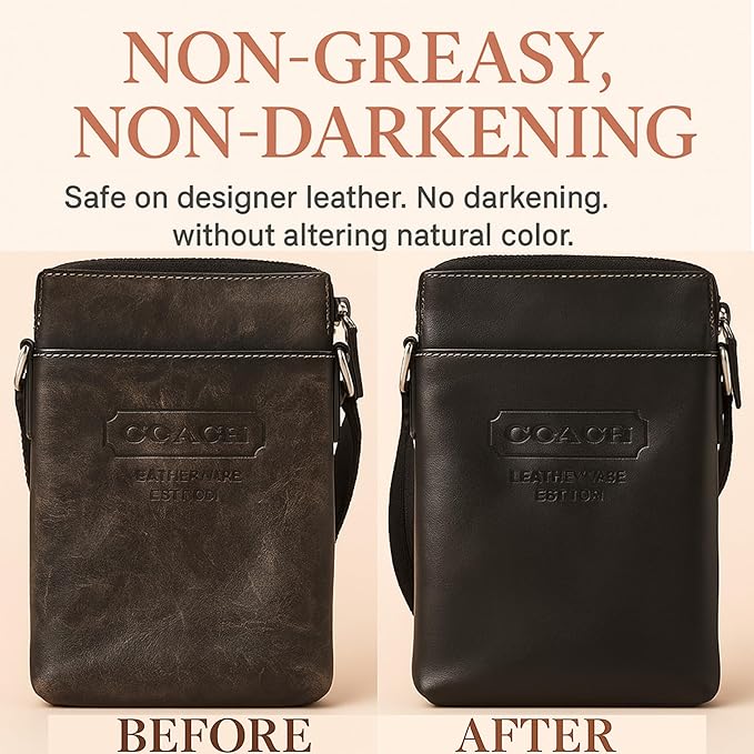 Leather Hero 2-in-1 Purse Cleaner & Conditioner – Leather Cream for Handbags, Designer Bags, Faux & Saffiano Leather – Non-Greasy, Won’t Darken, Safe for Purses, Jackets & More