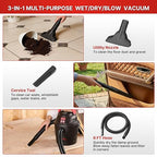 Shop-Vac 1.5 Gallon 2.0 Peak Wet/Dry Vacuum, Small Portable Shop Vacuum with Attachments, Mini Shop Vac for Garage, Car, Home and Pet