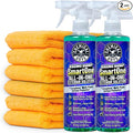 Chemical Guys Raging Rhino Waterless Car Wash And Quick Detailer Spray And Wipe Exterior Cleaner 2 Pack (20 Oz Each) With 6 Premium Microfiber Towels