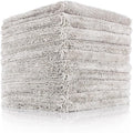 The Rag Company - Creature Edgeless Auto Detailing Towels; Professional 70/30 Blend, Dual-Pile Plush Microfiber, Buffing & Polishing, 420gsm - 16in x 16in - Ice Grey - 10-Pack