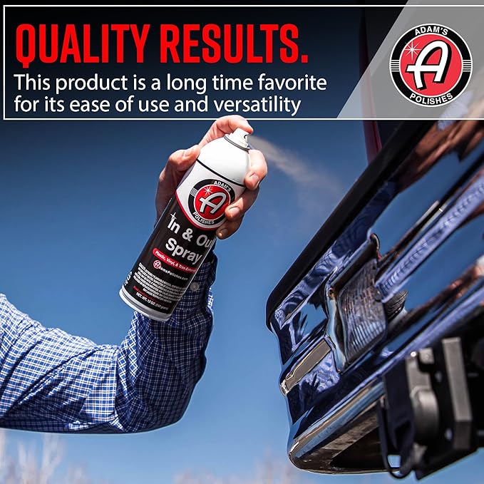 Adam's in & Out Spray (3 Pack) - Interior & Exterior Car Detail Spray for Plastics, Rubber & Vinyl, Fast Coverage, Streak-Free Finish