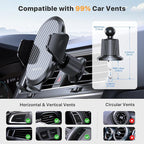 Miracase Phone Holders for Your Car with Metal Hook Clip, Air Vent Cell Phone Stand Car Mount, Universal Automobile Cradle for Garmin GPS Fit iPhone Android and All Smartphones, Dark Black