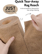 Fantasticlean Microfiber Cleaning Cloth Roll -150 Pack, Tear Away Microfiber Towels, 12" x 12", Reusable, Washable, Ultra Absorbent Dishcloth for All-Around Cleaning Supplies (Tan & Beige)