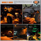 Nilight LED Rock Light 6PCS Amber Underglow Wheel Well Fender Pods Waterproof Exterior Underbody Roof Rack Side Lamps for 12V 24V Car Truck Pickups ATV UTV SUV Motorcycle Boat