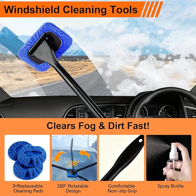 MIAOKE 41Pcs Professional Car Detailing Kit, Car Wash Kit with Portable Handbag, Wet and Dry Use Car Cleaning Kit, Durable Drill Brush, Apply to Interior, Exterior, Wheels, Trucks, Motorcycles