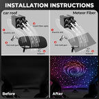 2000PCS 32W Meteor Starlight Headliner Kit,4 Light Colors Twinkle Fiber Optic Star Ceiling Lights,0.03in*13.1ft/4m, App/Remote Control Rgbw Shooting Star Headliner Kit Car Roof Home Ceiling