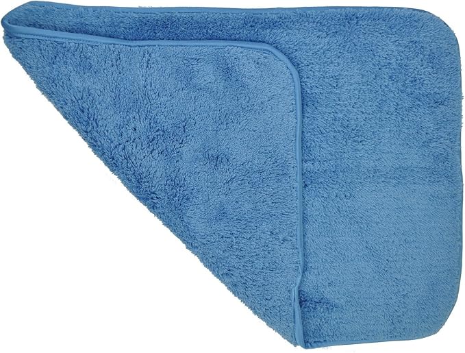 Eurow Double Density 700 GSM Microfiber Shag Towels with Satin Edge, Ultra Absorbent Scratch-Free Car Wash, Dry & Detail Towels, Soft & Fluffy Cleaning Cloths, 12x16 Inches, 10-Pack, Blue