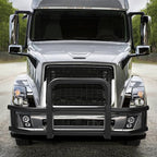 DNA Motoring Front Bumper Brush Bull Bar Deer Guard Compatible with Volvo VNL 04-17/430 15-16/630 15-16/670 15-16, 3mm Thick Iron Tubing, Powdercoated Matte Black, DG-G-002-BK+BKIT-DG-005