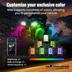 maXpeedingrods Rock Lights with 3D Lens, 12 Pods RGB Underglow Light Kits 432 LEDs, with Remote Control App Music Microphone Mode, Waterproof Wheel Lights for Off-raod Truck SUV Truck RV RZR Boat 12V