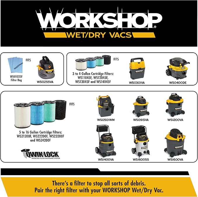 WORKSHOP Wet/Dry Vacs Shop Vacuum Accessories WS12552A Premium Auto Cleaning Attachment Kit for Wet Dry Vacuum Cleaners, 1-1/4-inch Vac Attachments with 2-1/2-inch Hose Adapter
