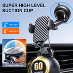 GUWEZ Phone Holder Car Mount for iPhone [Powerful Suction] Phone Mount for Car Dashboard Windshield Air Vent Universal Accessories [Thick Cases Friendly] Automobile Phone Holder Fit iPhone Smartphone