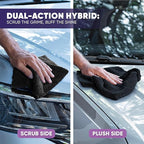 Microfiber Wholesale Pronto Cloths, Dual-Sided Microfiber Cleaning Towels, Soft Plush & Scrub Cloths for Dusting, Scrubbing, Kitchen, Windows & Car Detailing, Absorbent Bulk 50-Pack Black