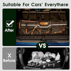 SugarFox Car Trunk Organizer for SUV, Heavy Duty Waterproof Trunk Organizer, Foldable Collapsible Car Organizer with Cooler, Multi-Compartment Large Trunk Organizer (95L), Black-M003