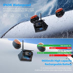 7" Magnetic Solar Wireless Backup Camera System, HD1080P Loop Recording 7 Inch Monitor with Dual RV Backup Cameras Wireless System for Hitch Towing Travel RV Trailer Tractor Truck, BD702