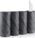SINGARO Car Tissue Holder, 4 Pack Car Cup Holder Facial Tissues with Travel Tissue Bag, Quick and Convenient Flower Combination Car Tissue Box(4 Canisters/200 Tissues) Gray