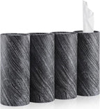 SINGARO Car Tissue Holder, 4 Pack Car Cup Holder Facial Tissues with Travel Tissue Bag, Quick and Convenient Flower Combination Car Tissue Box(4 Canisters/200 Tissues) Gray