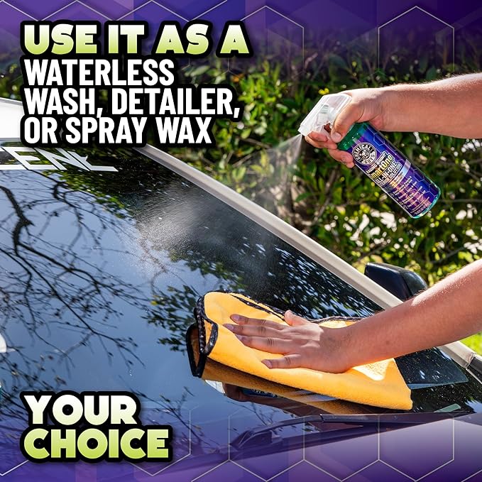 Chemical Guys Raging Rhino Waterless Car Wash And Quick Detailer Spray (20 Fl Oz) With Total Interior Cleaner (16 Fl Oz) & 3 Premium Microfiber Towels - 5 Items