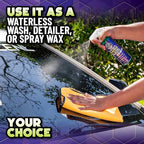 Chemical Guys Raging Rhino Waterless Car Wash And Quick Detailer Spray, No Rinse Exterior Cleaner For Paint, Glass, Wheels, Plastic, And Chrome, Spray And Wipe Shine, 128 Fl Oz