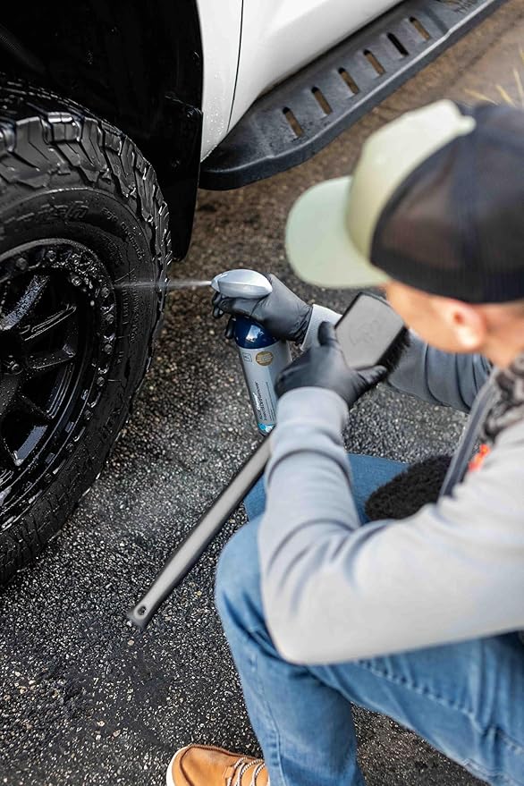 Detail Factory - Fender Well Brush - Ergonomic ProGrip Handle, Stiff Synthetic Bristles, Ergonomic Design, Clean Your Wheel Wells with Ease - Grey