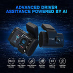 Type S T200 AI Driver Assistance Dash Cam Powered by ADAS, 1440p, Collision Alerts, Lane and Pedestrian Detection, Vehicle Departure Reminders, Front Rear 2 Channel Smart 24/7 Video Surveillance