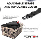FORTEM Car Trunk Organizer - Collapsible Multi Compartment SUV Trunk Organizer, Non Slip Bottom, Adjustable Securing Straps, Soft Cover 50L (Desert, Standard)