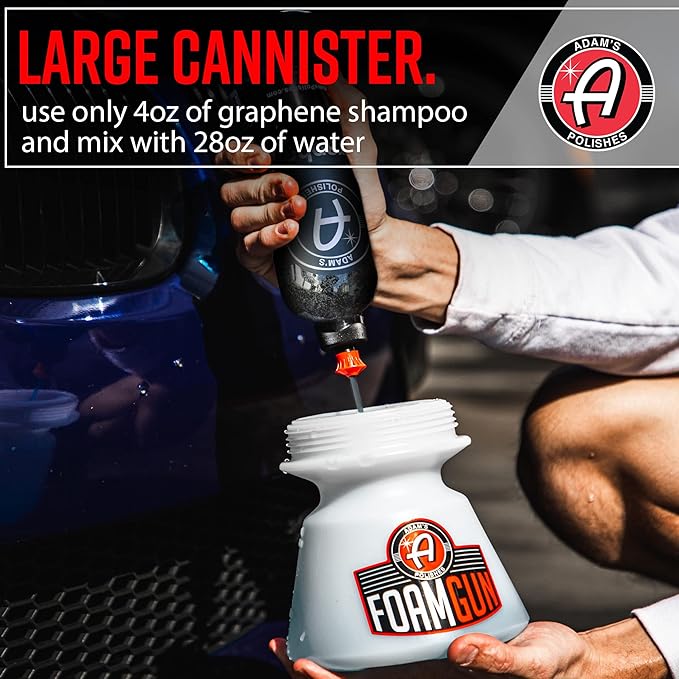 Adam's Polishes Standard Foam Gun & Graphene Shampoo Bundle - Car Wash Foaming Sprayer for Garden Hose | Mix with Car Soap & Water & No Pressure Washer Required | Premium Grade Auto Detailing Tool