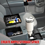 Mabett Center Console Storage Organizer and Dual Cup Holder for Ford Maverick 2022-2026 Accessories, with Door Handle Storage Organizer, Center Console Armrest Organizer Set Fit Maverick (7PCS)