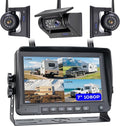 7" 3-Magnetic Wireless RV Backup Camera, HD1080P DVR Monitor, IP69 Waterproof & IR Night Vision 3x9600mAh Rechargeable Cameras, 2 Side Cameras & 1 Rear Camera for Trailer Truck Camper