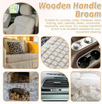 8 Pieces Hand Broom Brush Woooden Dust Brush Bulk Bench Brushes with Long Wood Handle Soft Bristle Whisk Broom Hand Held for Counter Bed Sofa Bench Car Fireplace Clothes Household Cleaning